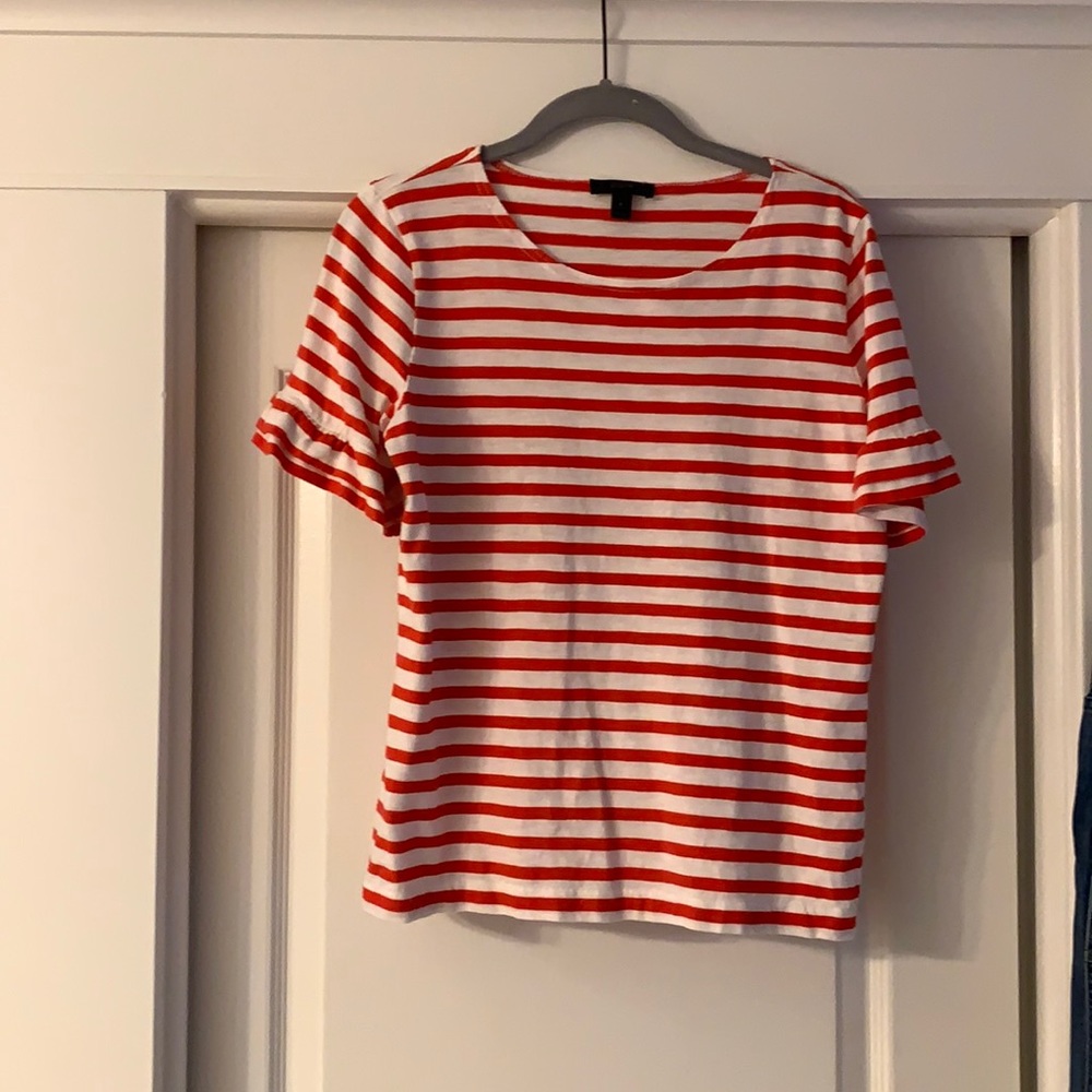 J crew ruffle short sleeve top